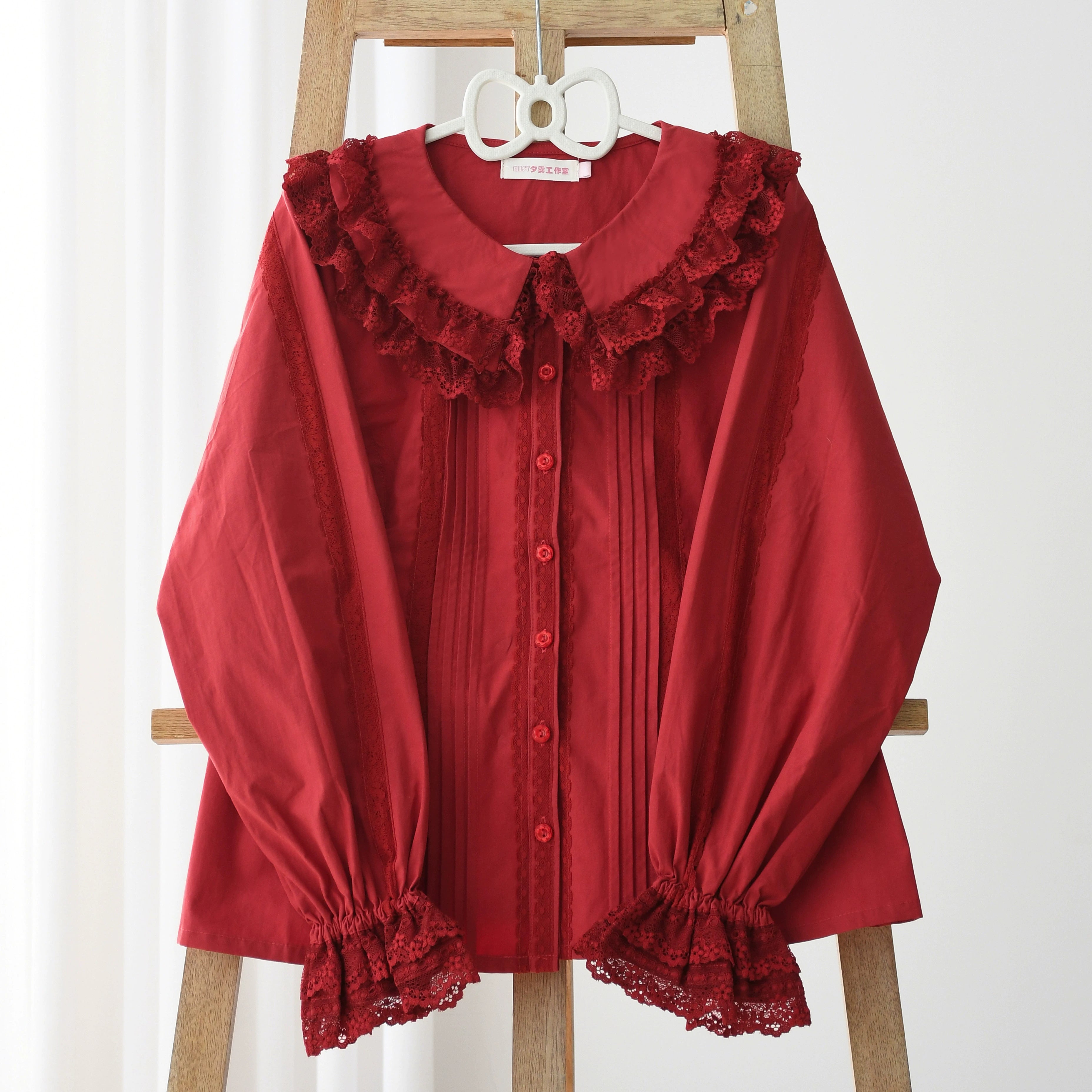 MIST - Hyde Garden - Daily Lolita Shirt Cotton Blouse Long Sleeves 35152:482892