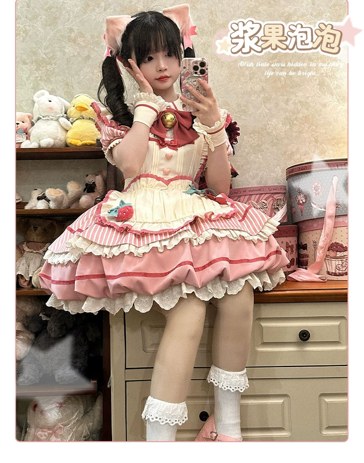 Sakurahime~Berry Bubble~Cute Lolita OP Dress Two Kawaii Styles   