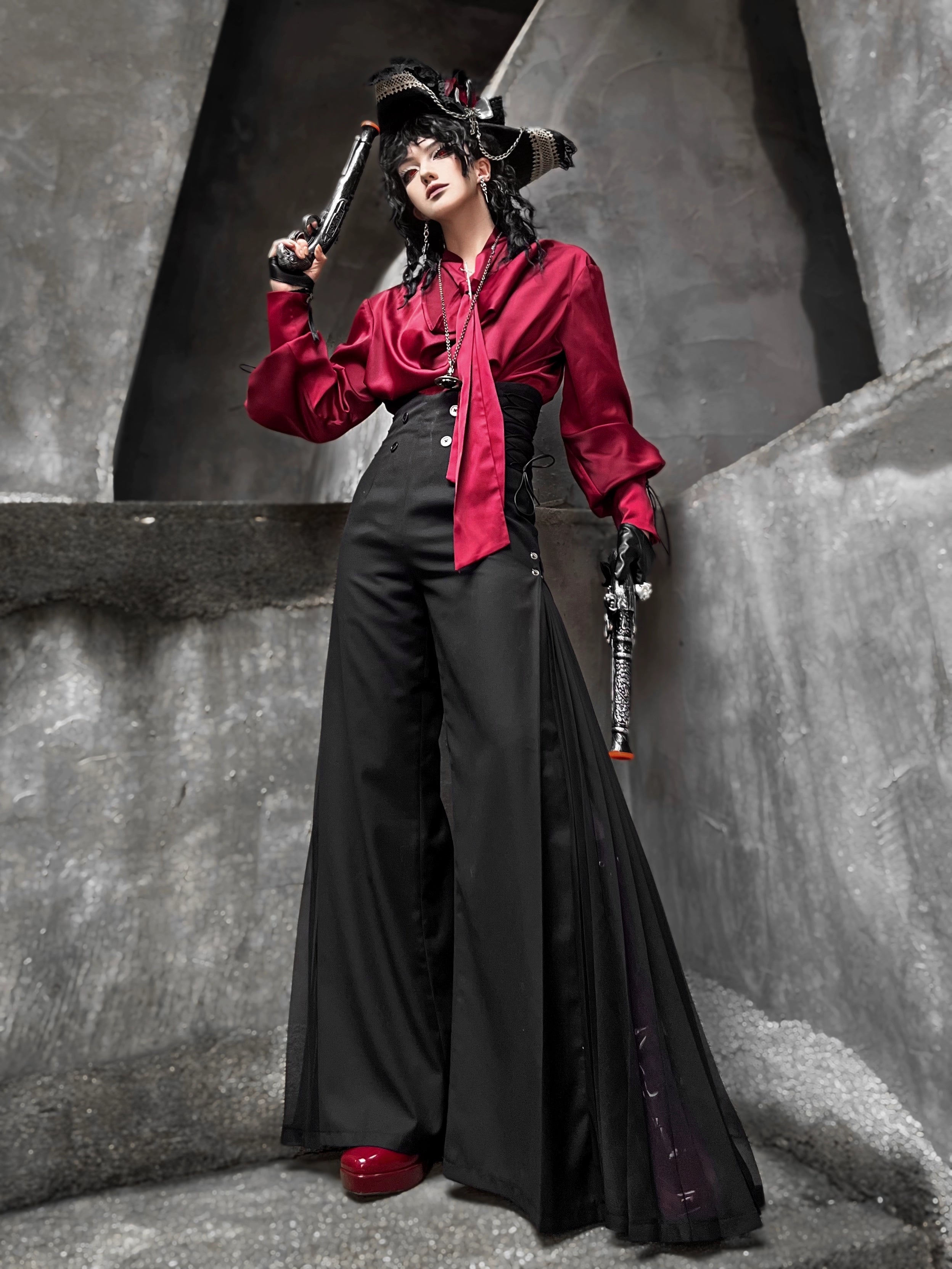 Galaxy Key - Knight's Paradox - Ouji Lolita Prince Pants Suit Gothic Lolita Long Coat