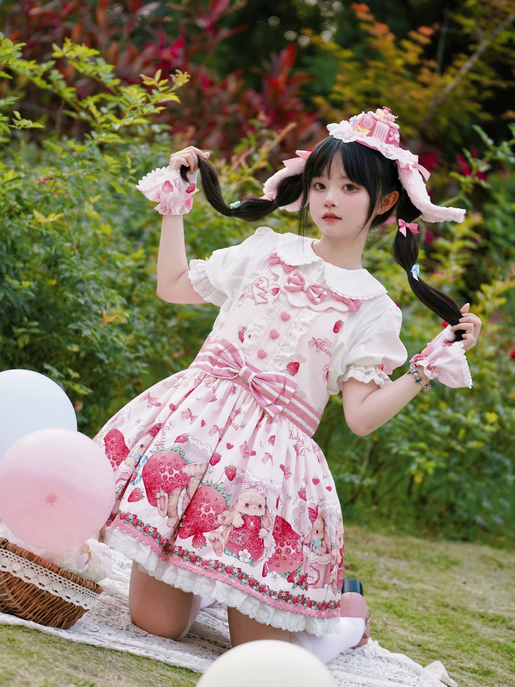 Rabbit Berry Gift Box - Sweet Lolita Cotton Shirt, Peter Pan Collar 44491:810906