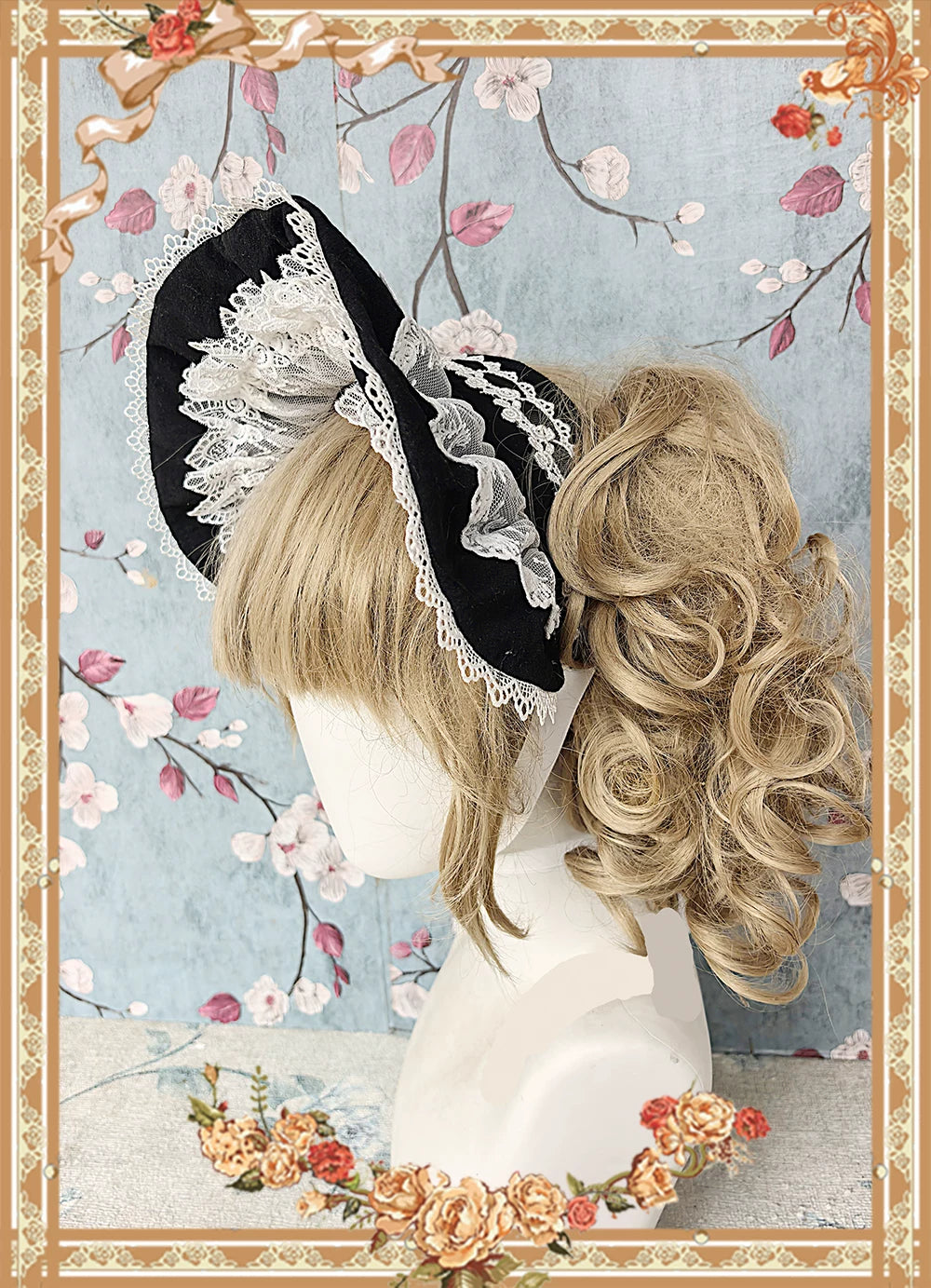 Mirror Doll - Old School Lolita Tiered Hem JSK with Polka Dot Lace 45540:853706