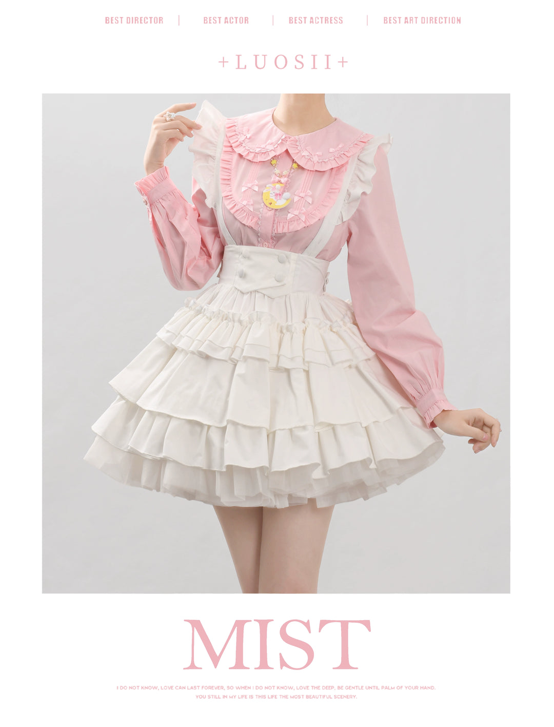 MIST~Sweet Lolita Blouse Doll Collar Lolita Shirt With Bubble Sleeve   