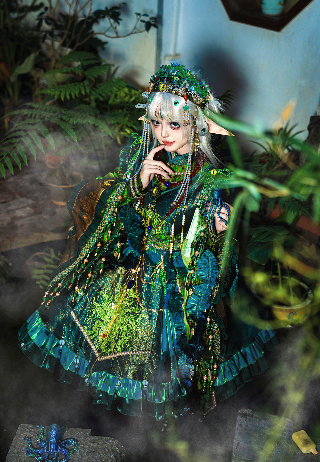 Your Highness~Baimu Ji~Gothic Lolita Dress Chinese Style OP with Terror Element