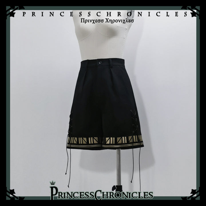 Princess Chronicles~Black Cat~Ouji Lolita Shorts with Embroidered Straight Leg (Shorts / L M S XL) 42388:738711