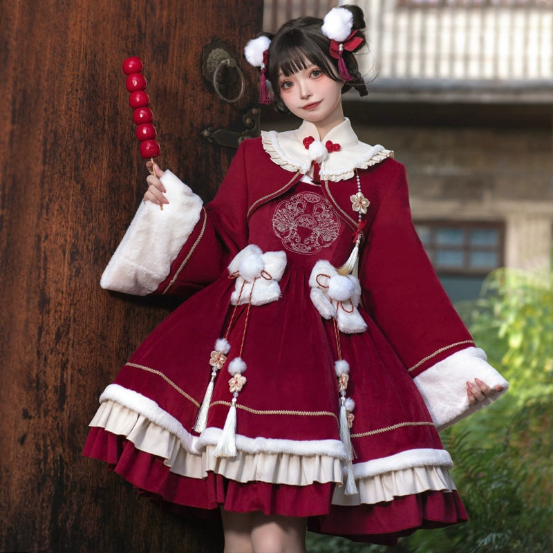 Your Princess~Qi Lolita JSK Suit New Year Lolita Bolero and Dress   