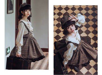 Honey Machine~Vanilla Latte~Retro Lolita Shirt Mutton Sleeve Innerwear   