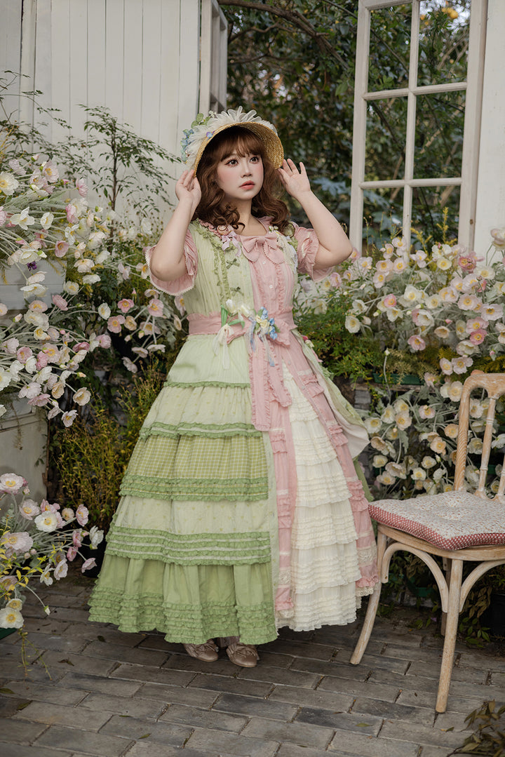 Miss Point~Garden Sunflower~Country Lolita JSK Five-Tiered Open Front Dress