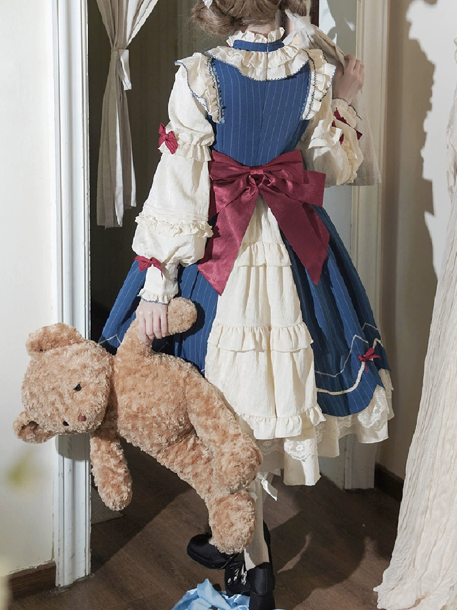 Buling Moon~Sweetheart Puppet~Retro Lolita OP Elegant Daily Lolita Dress   