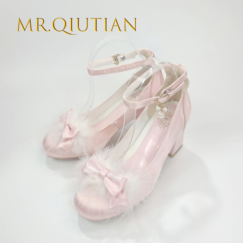 MR.Qiutian~Spring Velvet~Elegent Lolita Shoes JK Princess Shoes for Sring 35 Pink 