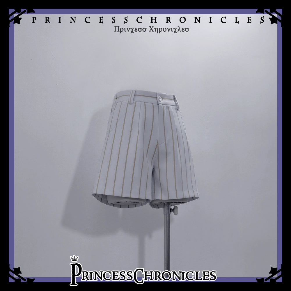 Princess Chronicles - Rabbit Theater White Moonlight - Ouji Lolita Shorts Set Corset and Rabbit Hat Accessory S shorts