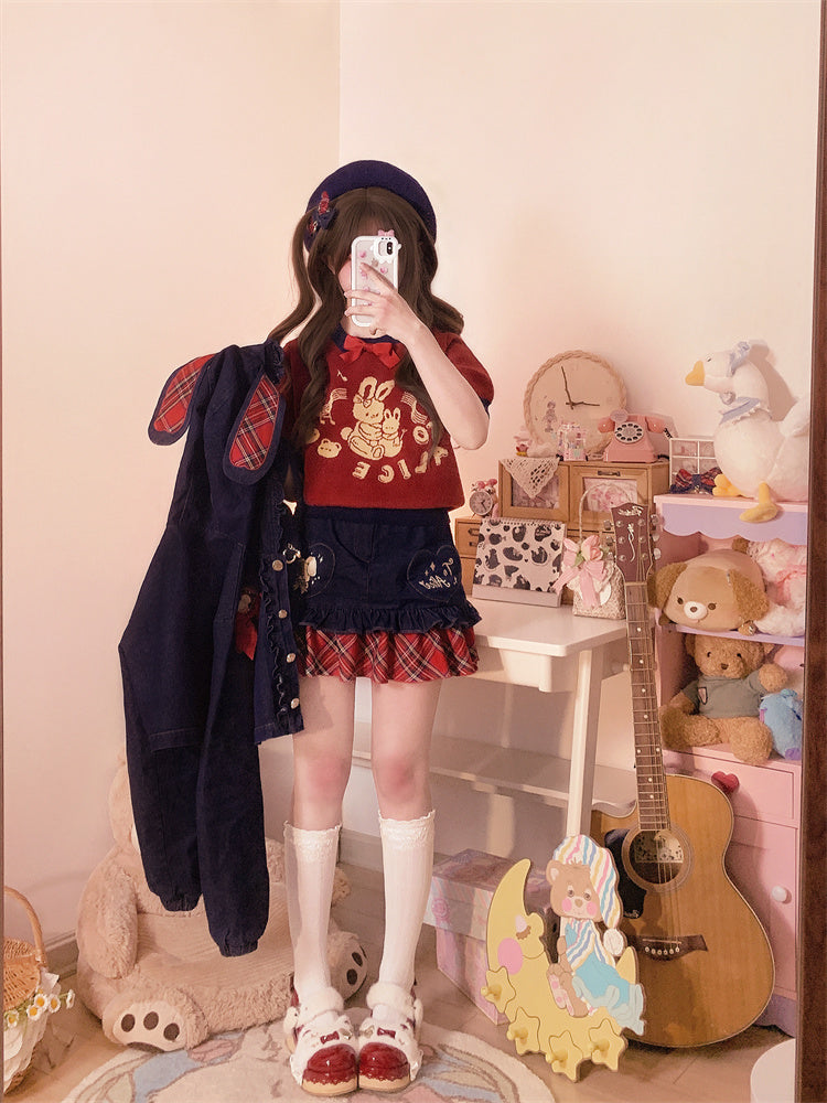 (Buyforme)To Alice~Sweet Lolita Rabbit Print Knitted Sweater   