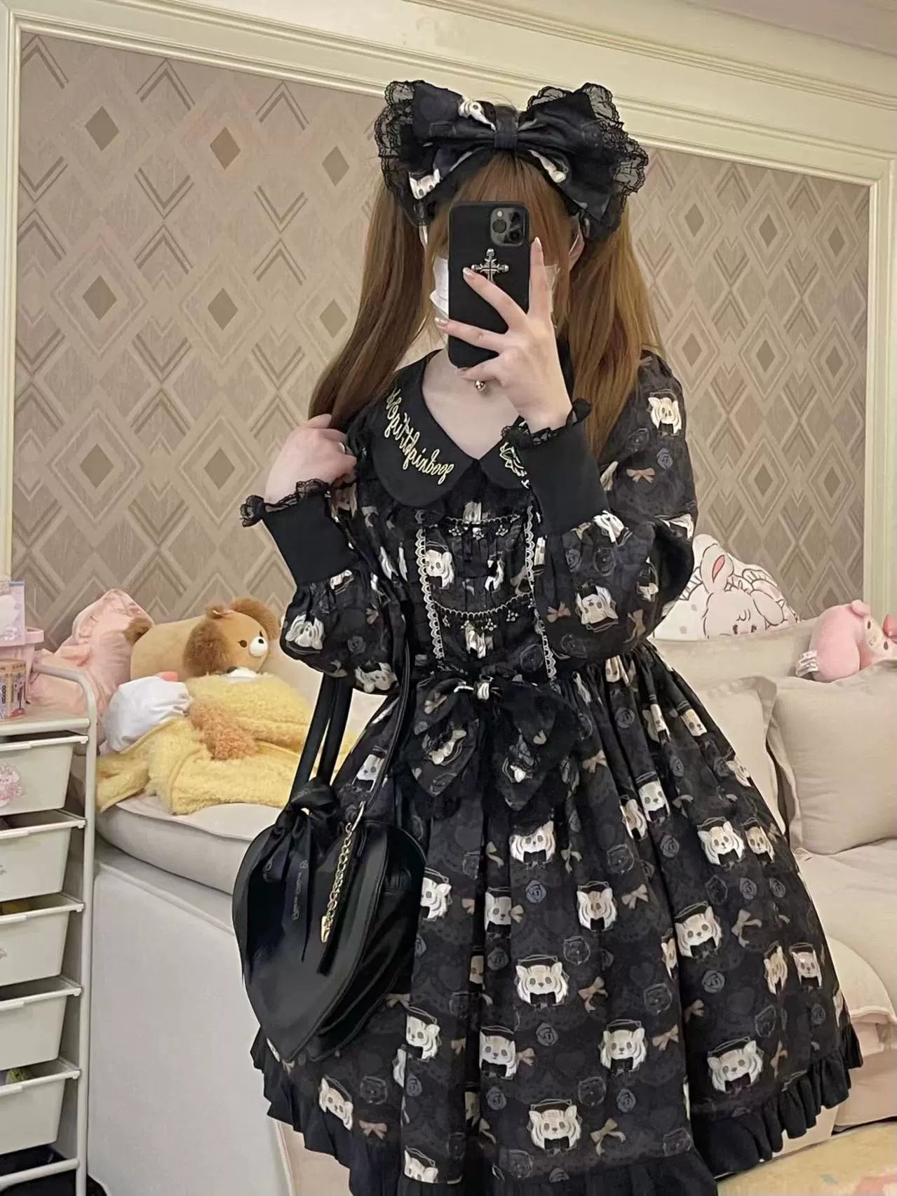 Good NIght Cats - Tiger in Autumn - Kawaii Lolita Printed OP Dress Set 43997:791662