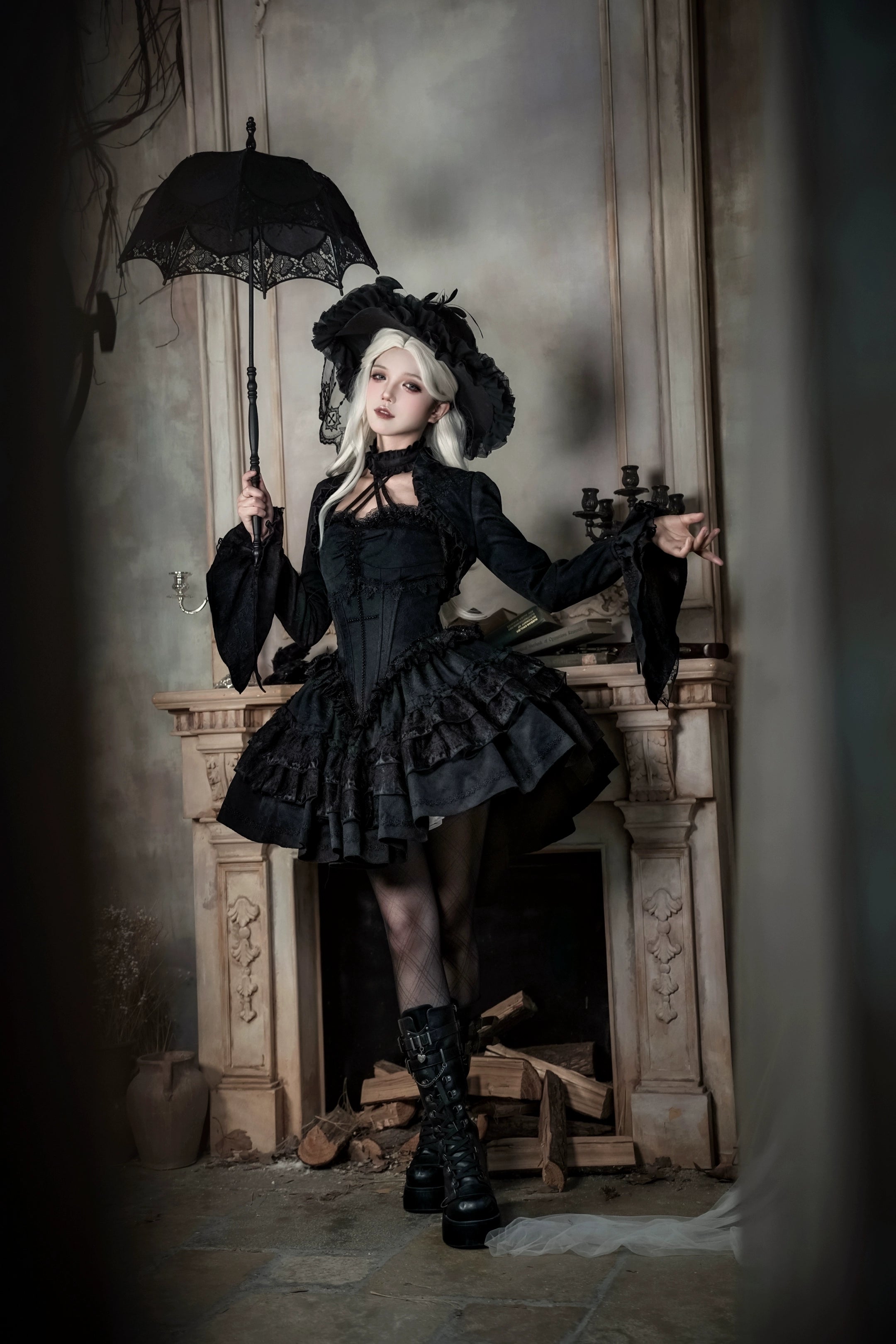 The Original Witch - Thorny Moon - Gothic Lolita SK & Halter Neck Top 44211:798910