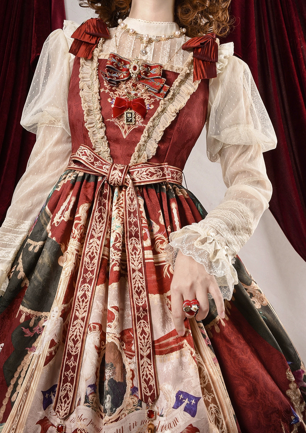 Miss Point~Kaleidoscope~Retro Lolita Dress Oil Painting Print JSK Dress Customized 35394:488358