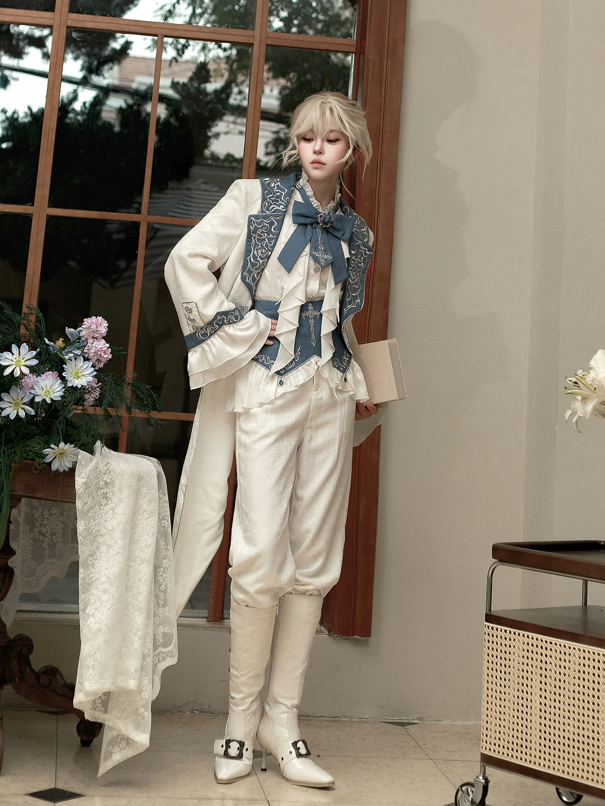 Your Princess - Lunar Paladin - Embroidered Ouji Lolita Tailcoat Set