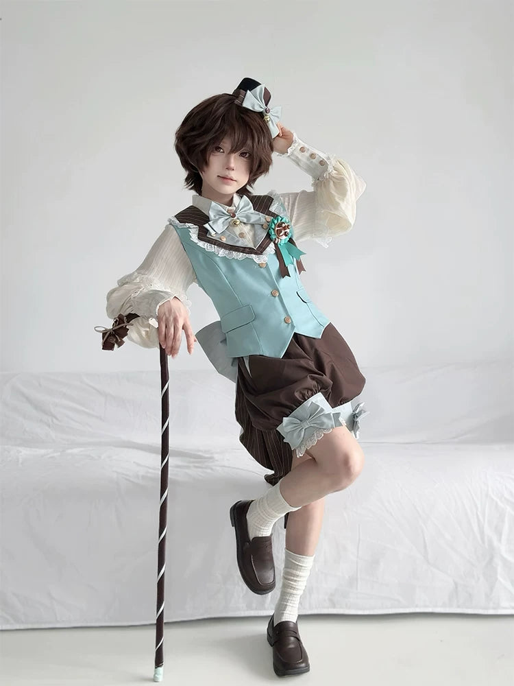 Candy Shop - Mint-chocolate Ouji Lolita Vest, Blouse and Shorts Outfit 45771:861852