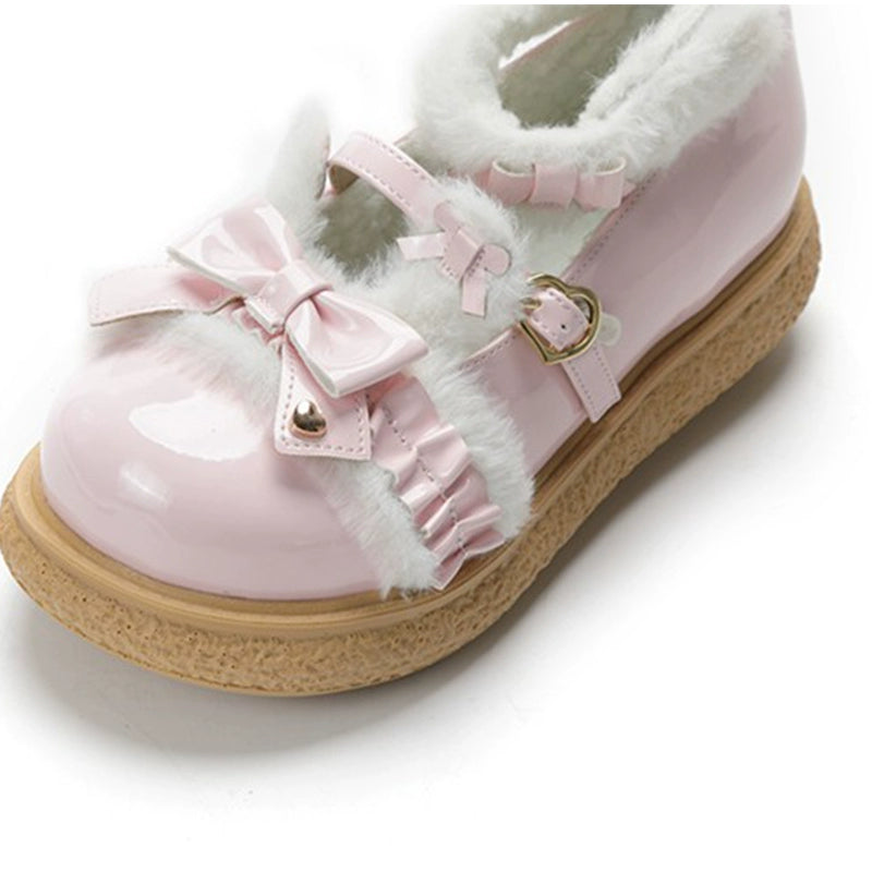 Fairy Godmother~Winter Girly Lolita Shoes Lolita Ankle Strap Shoes   