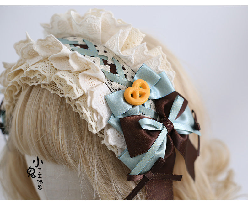 Xiaogui - Sweet Lolita Headband and Top Hat with Candy Details Cookie- Headband (with clips)