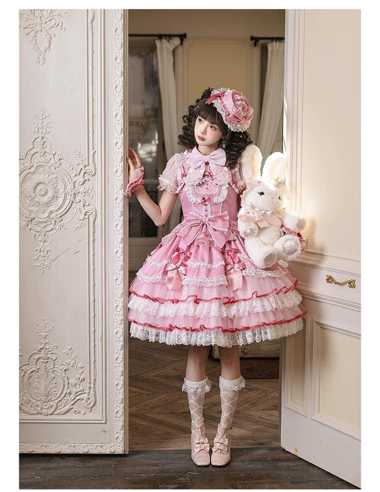 Strawberry Angel - Sweet Lolita JSK Dress, Detachable Sleeves 44452:808895