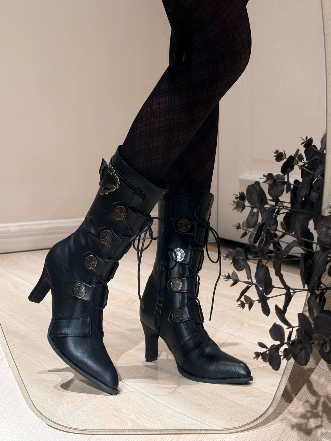 Pure Tea For Dream~Oakmoss~Classic Lolita Boots Pointed Toe Lolita Shoes 41834:718056