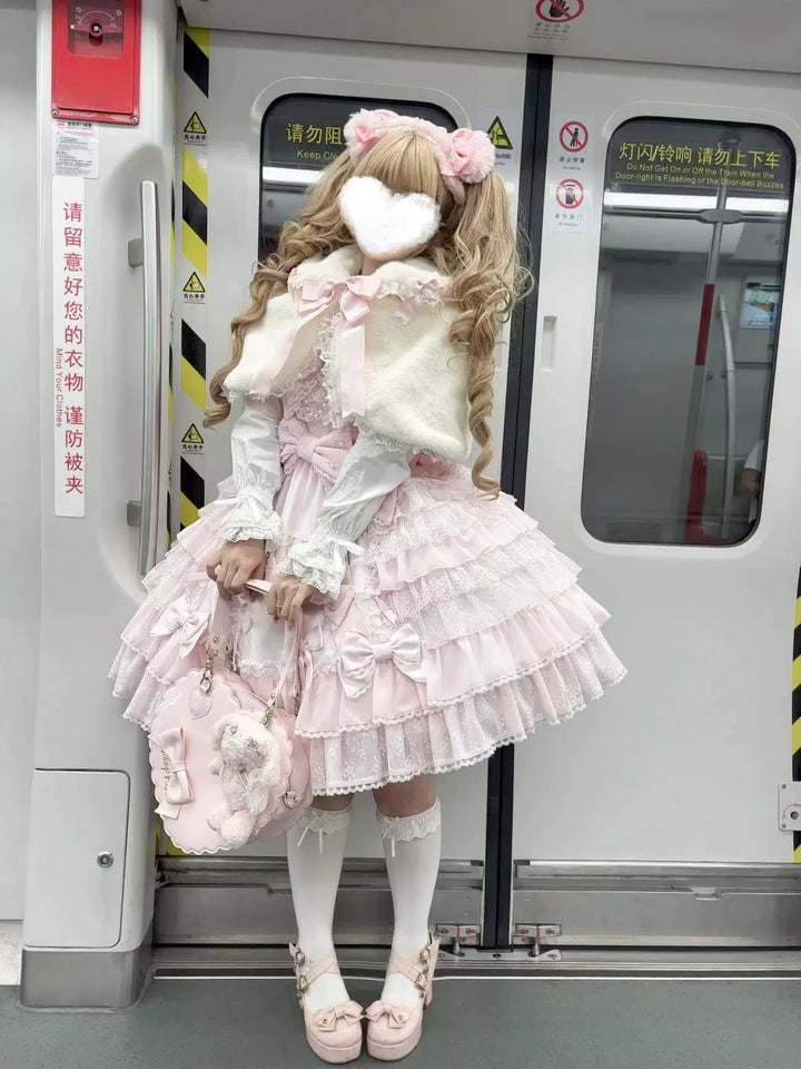 The Seventh Doll~Old School Lolita Cape Bunny Plush Short Coat