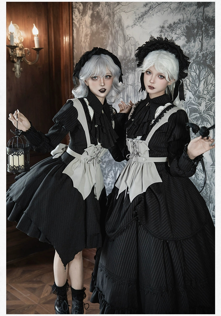 With PUJI - Night Talk - Gothic Lolita Skirt Dress Set, Batwing-shaped Accents 44188:797686