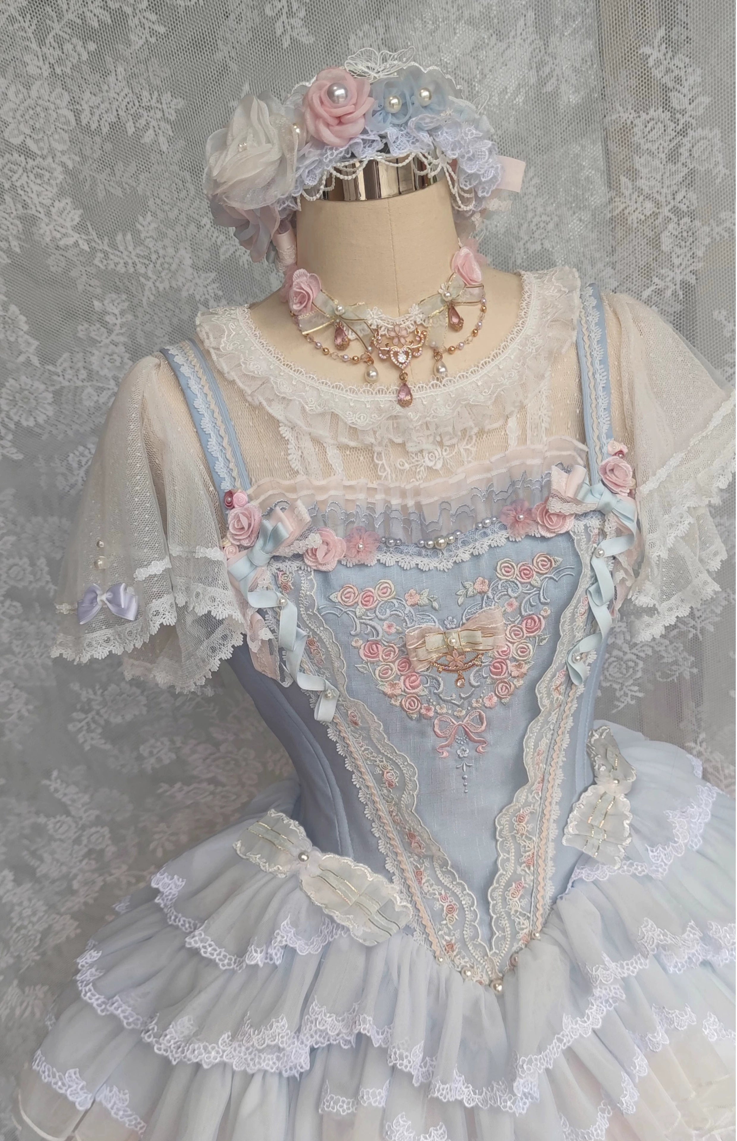 Garden Cat - Dreamy Dance Gorgeous Lolita JSK and SK Fishbone Corset only S