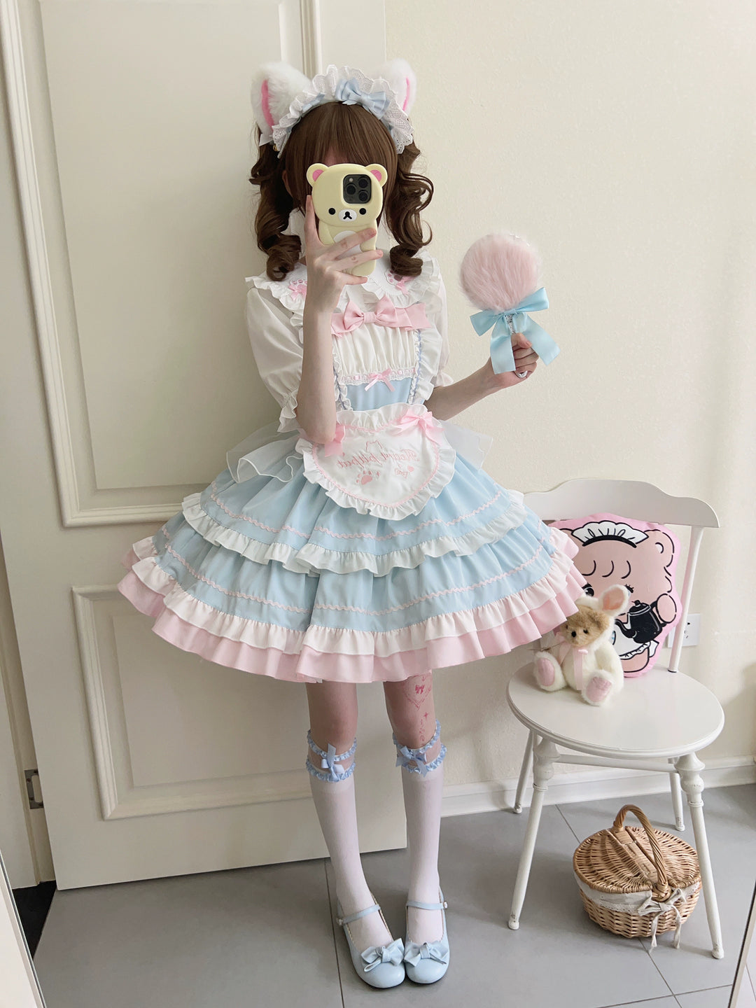 Sugar Girl~Cat Ear Tale~Sweet Lolita Jumper Dress Suspender Dress   