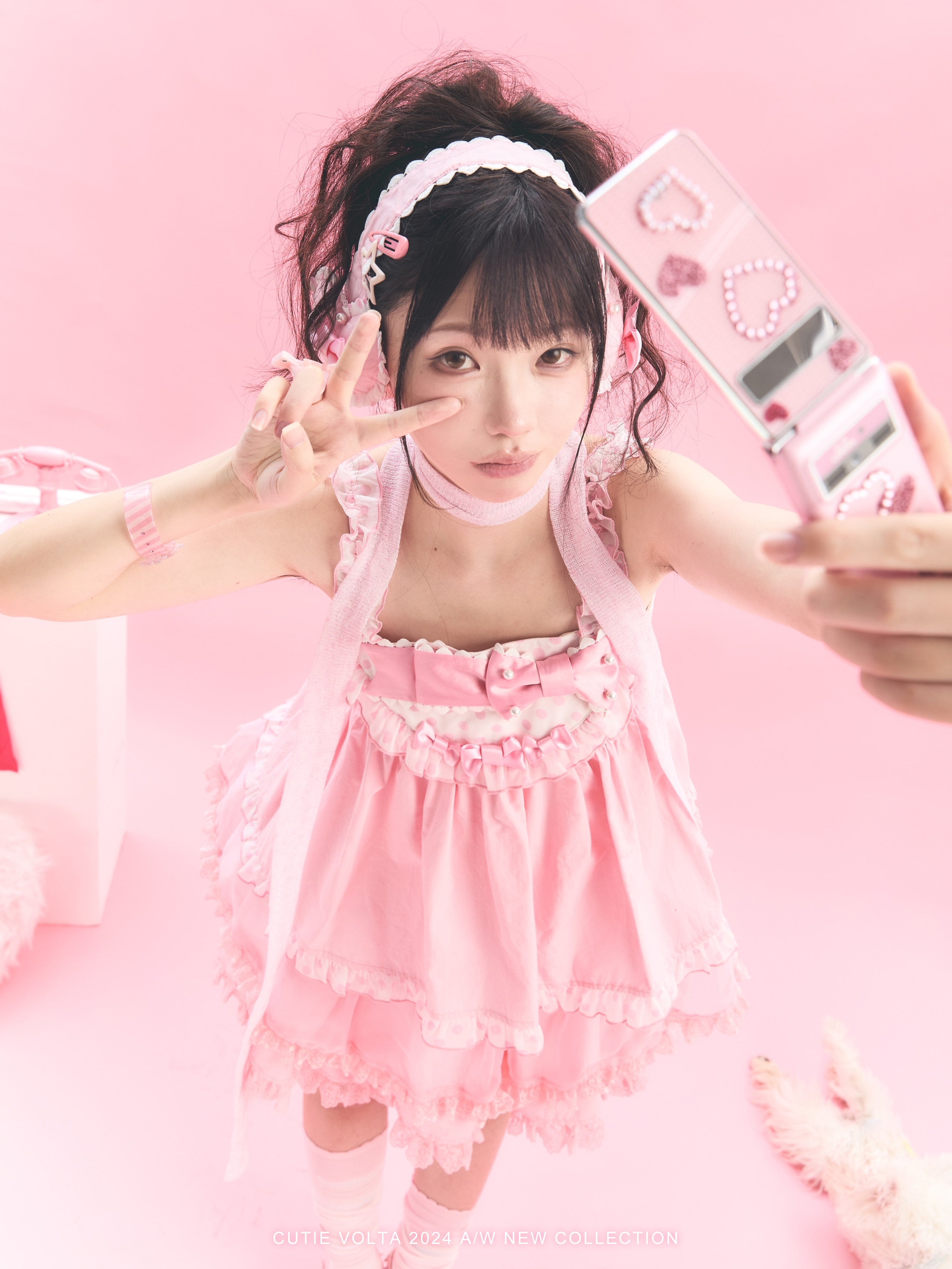 Candy Cottage - Old School Lolita Polka Dot Dress & Top Skirt Set 45522:851834