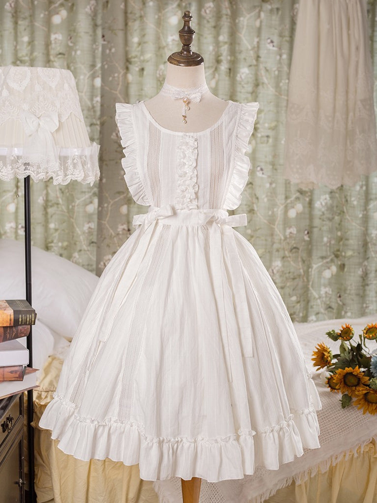 Polyhymnia - Tasha's Garden - White Classical Lolita Dress Apron One Size White