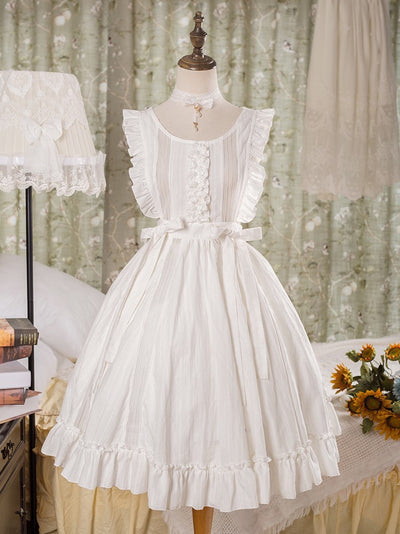 Polyhymnia~Tasha's Garden~White Classical Lolita Dress Apron free size White 