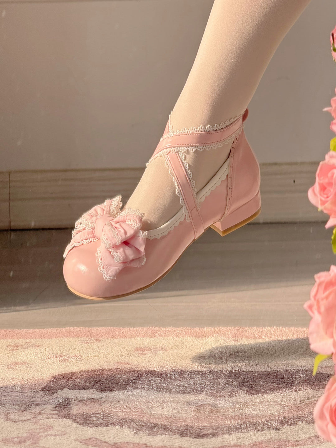 Pure Tea For Dream~Cotton Cutie~Sweet Lolita Shoes Low and Medium Heel Shoes with Bow