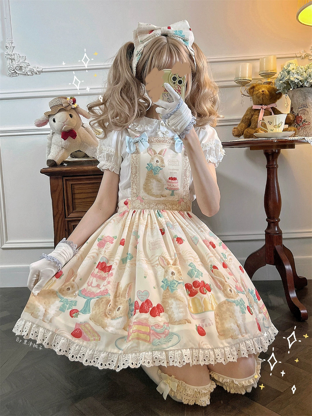 Dark Star Island~Honey Bunny Cake~Sweet Lolita JSK/OP/Strap SK/Shirt   