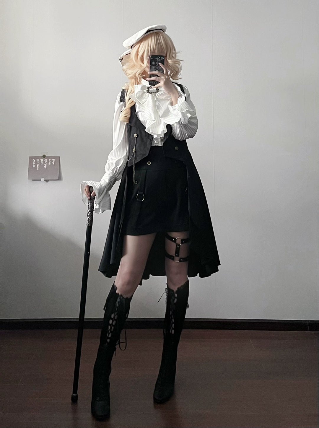 Gazing Galactic~Moonstone~Ouji Lolita Black Vest Prince Long Trailing Vest   