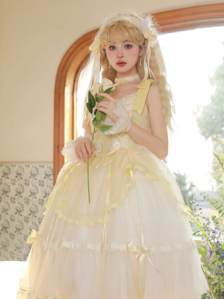 Mademoiselle Pearl~Silk Ballet~Wedding Lolita JSK Dress Princess Ballet Dress   