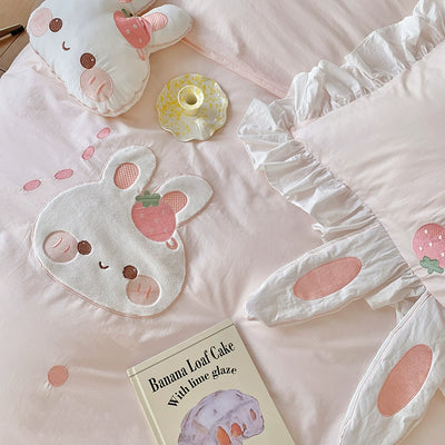 MiLL~Kawaii Lolita Rabbit Print Bedding Lolita Bedroom Set   