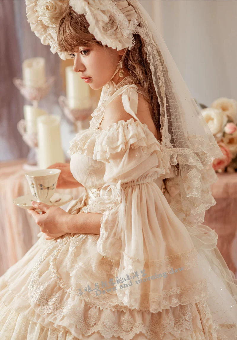 Dawn and Morning - Elegant Lolita OP Dress Sunrise Elf Long Dress