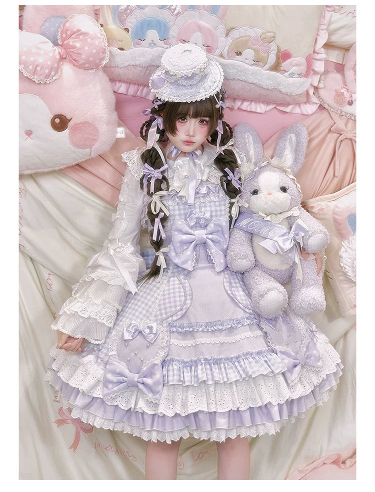 Strawberry Momo Party - Sweet Lolita OP and JSK, Strawberry Print and Cake Embroidery 45548:853191