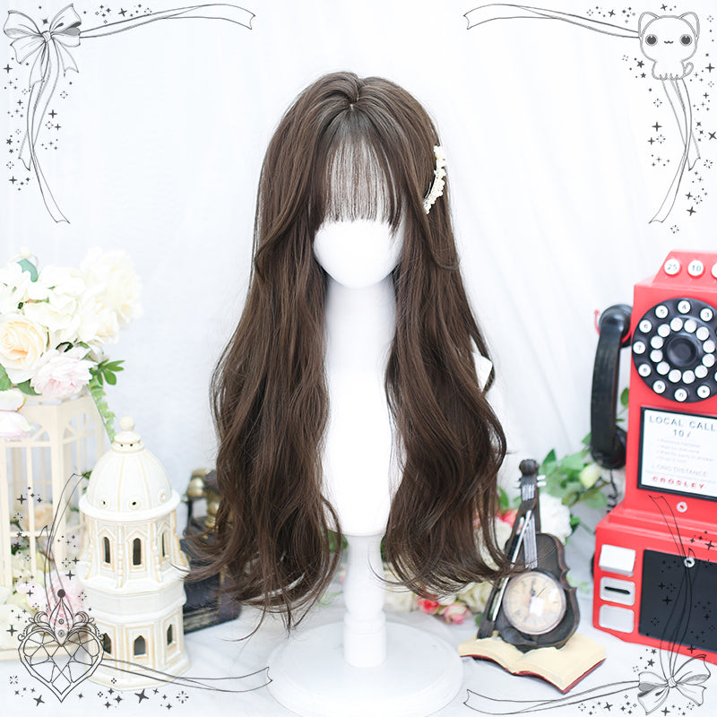 Dalao~Daily Lolita Wig Long Curly Various Styles Ins KOL Wig 2357 Cold Brown  