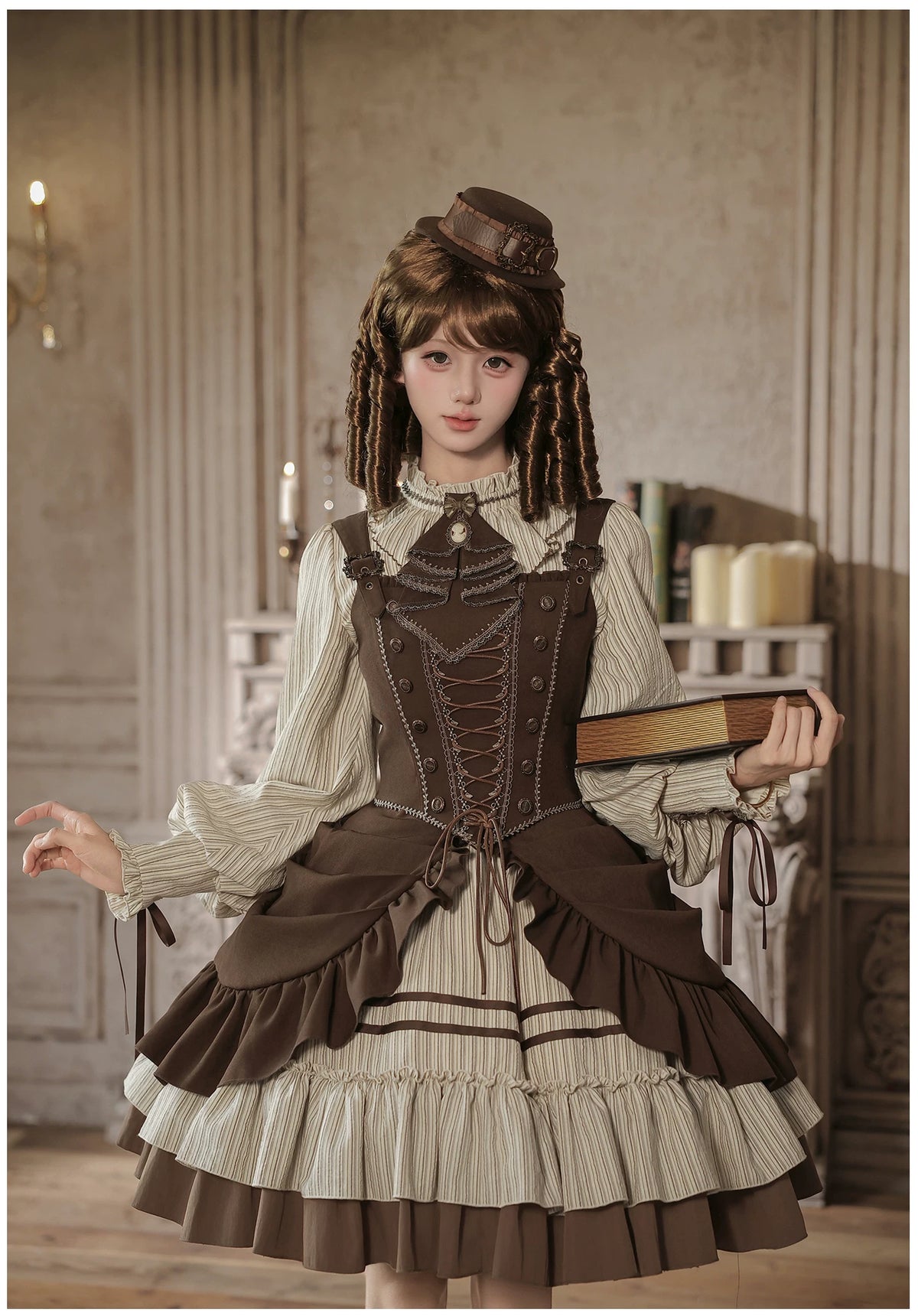 At Sunset - Fall Classic Lolita OP Dress Set, Bustier & Overlayer 45930:868534