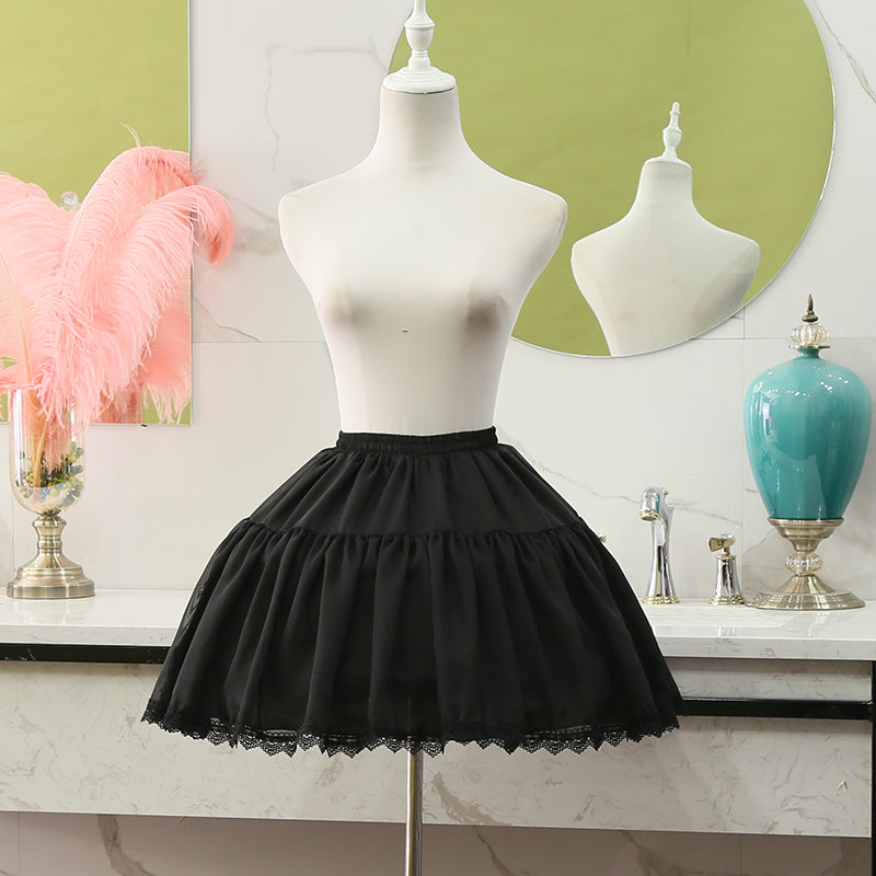 Manyiluo~Elegant Lolita Adjustable All-match Petticoat black  