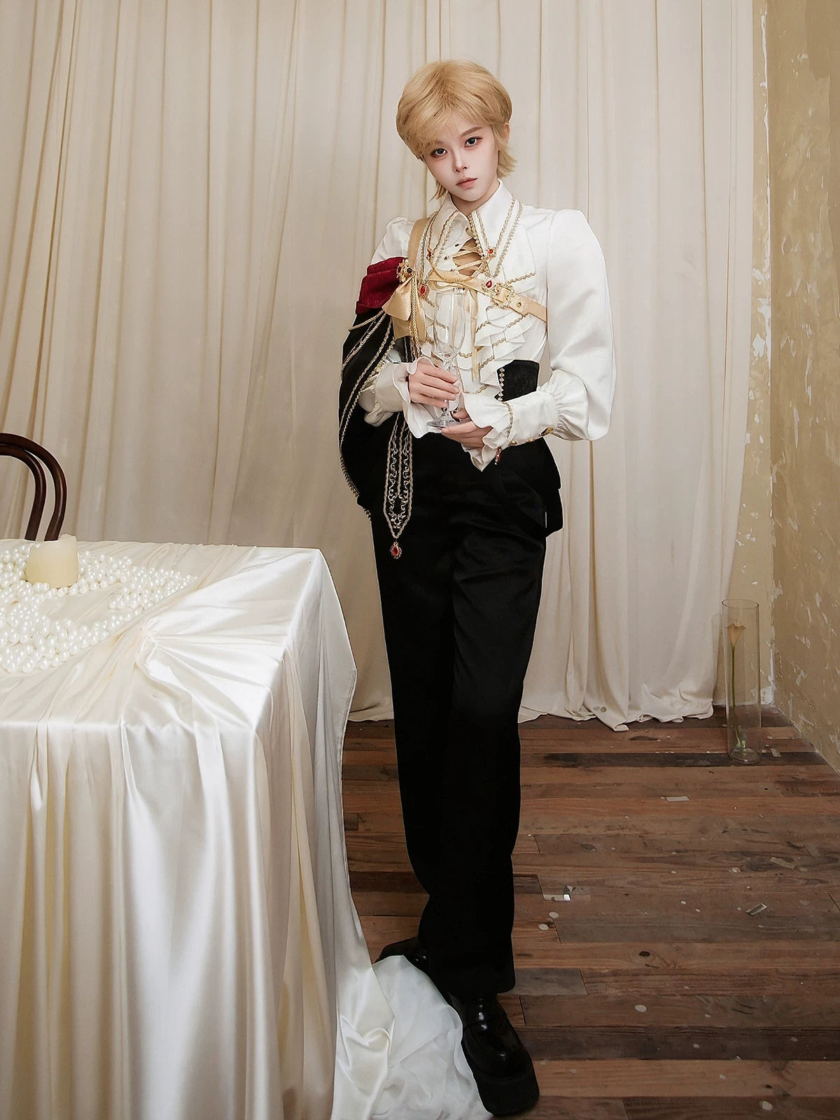 Oath Knight - Ouji Lolita Knight Prince Top & Pants Set 45898:867374