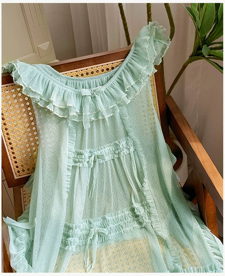 With PUJI~Letters and Poetry~Classic Lolita Tulle Over-Skirt for Summer 42929:758153