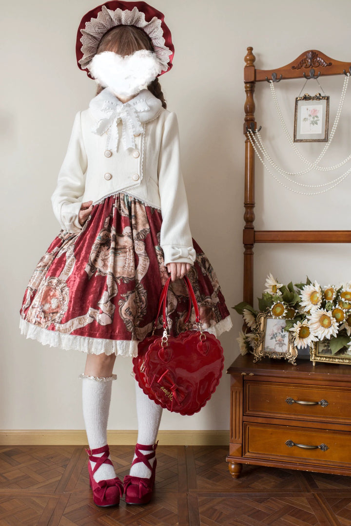 LeMiroir~Winter Solstice Coat~Sweet Lolita Woolen Coat Embroidery Skirt Short Outwear 40360:657070