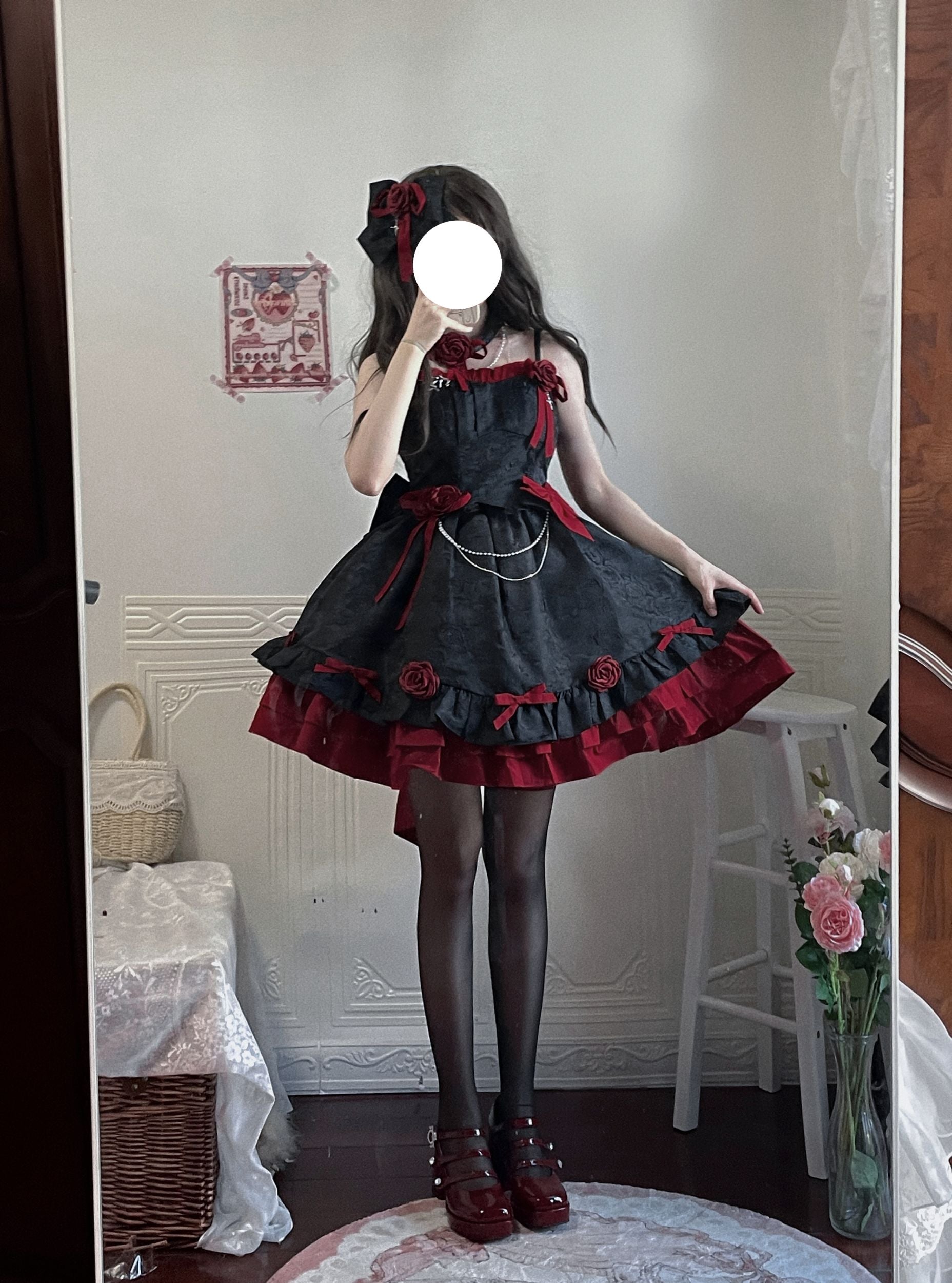 (Buyforme)Platycodon House~Romantic Contract Lolita Twin Rose Gothic JSK 19388:270806