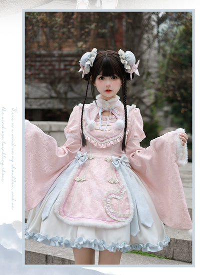 Honey Machine~Spring Peach~Han Lolita OP Dress Chinese Style OP Dress   