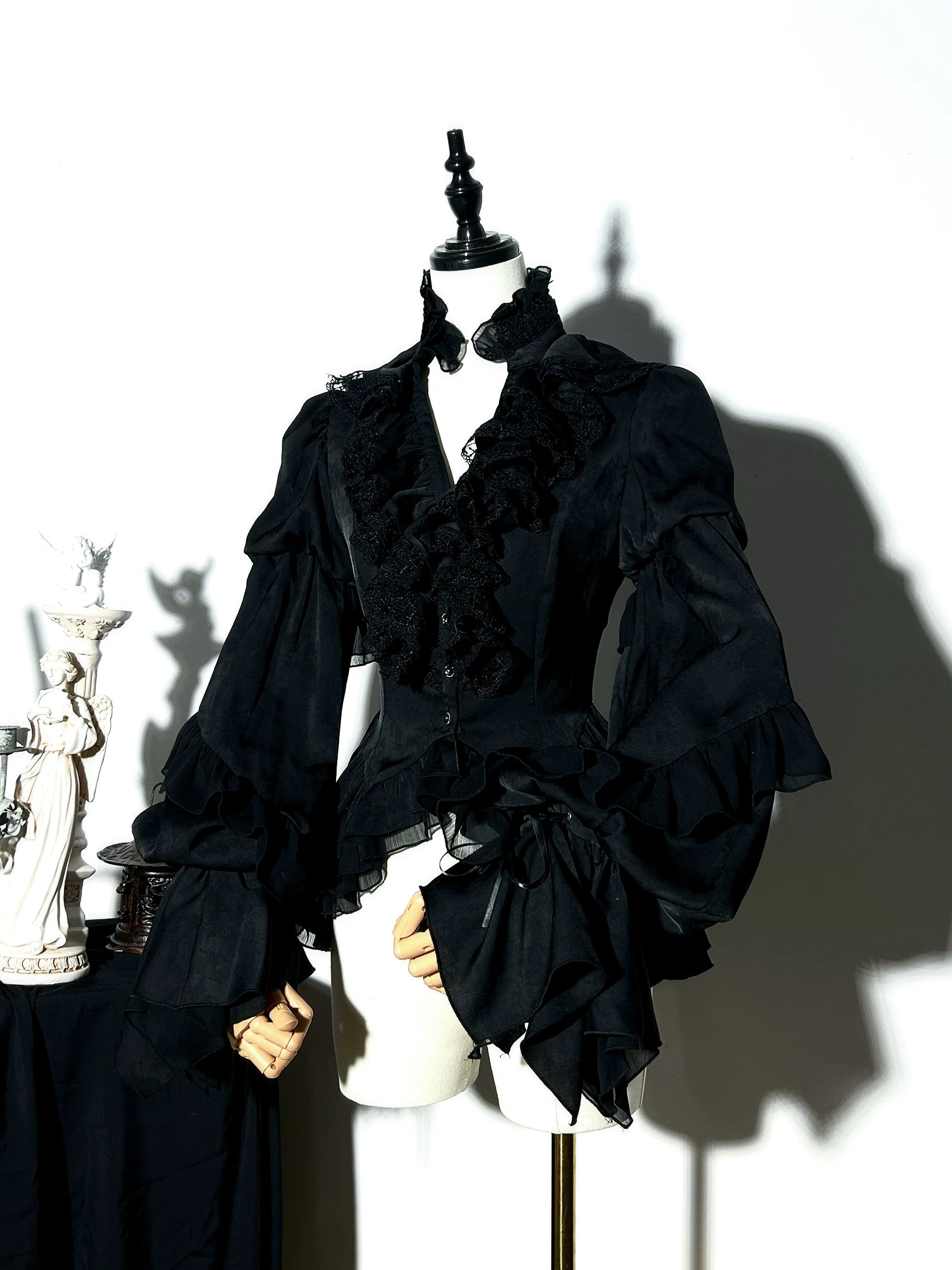 Genesis and Armageddon - Gothic Lolita High-low Hem Shirt, Boning SK (L M S) 44737:820909