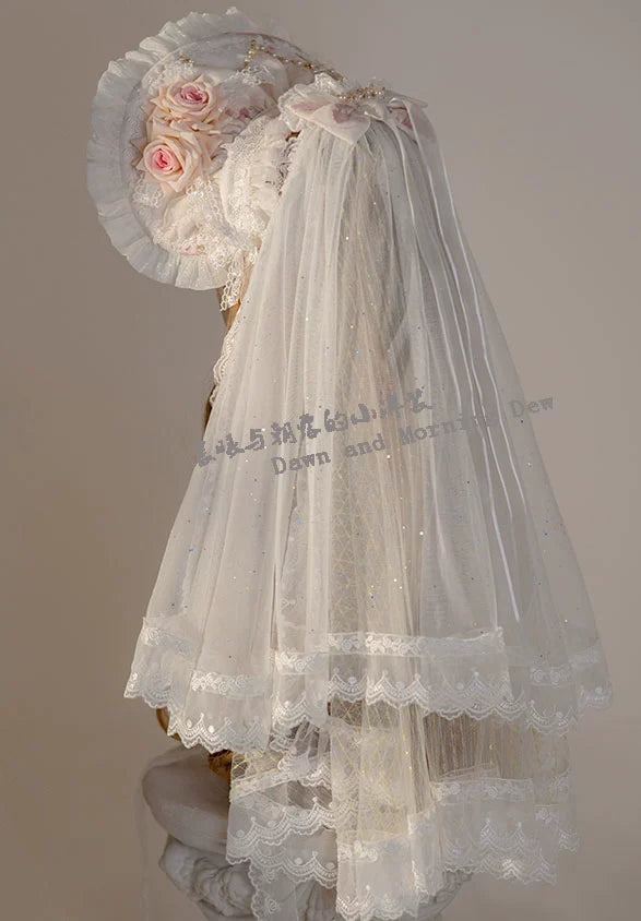 Dawn and Morning - Classic Lolita Accessories Elegant Lolita Headdress Veil only White