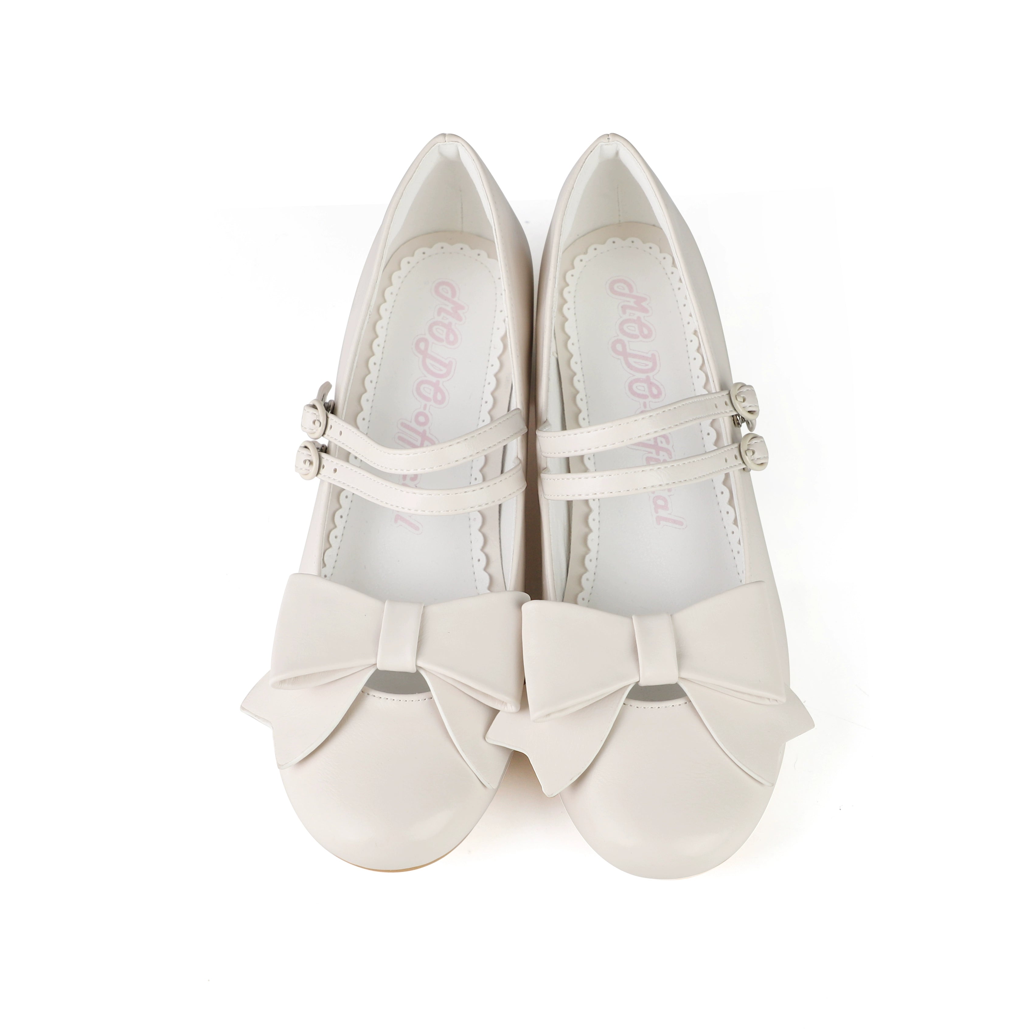 MODO - Apple Candy - Pointed Toe Lolita Shoes, Low Block Heel (Off-White / 34 35 36 37 38 39 40 41) 43744:784797