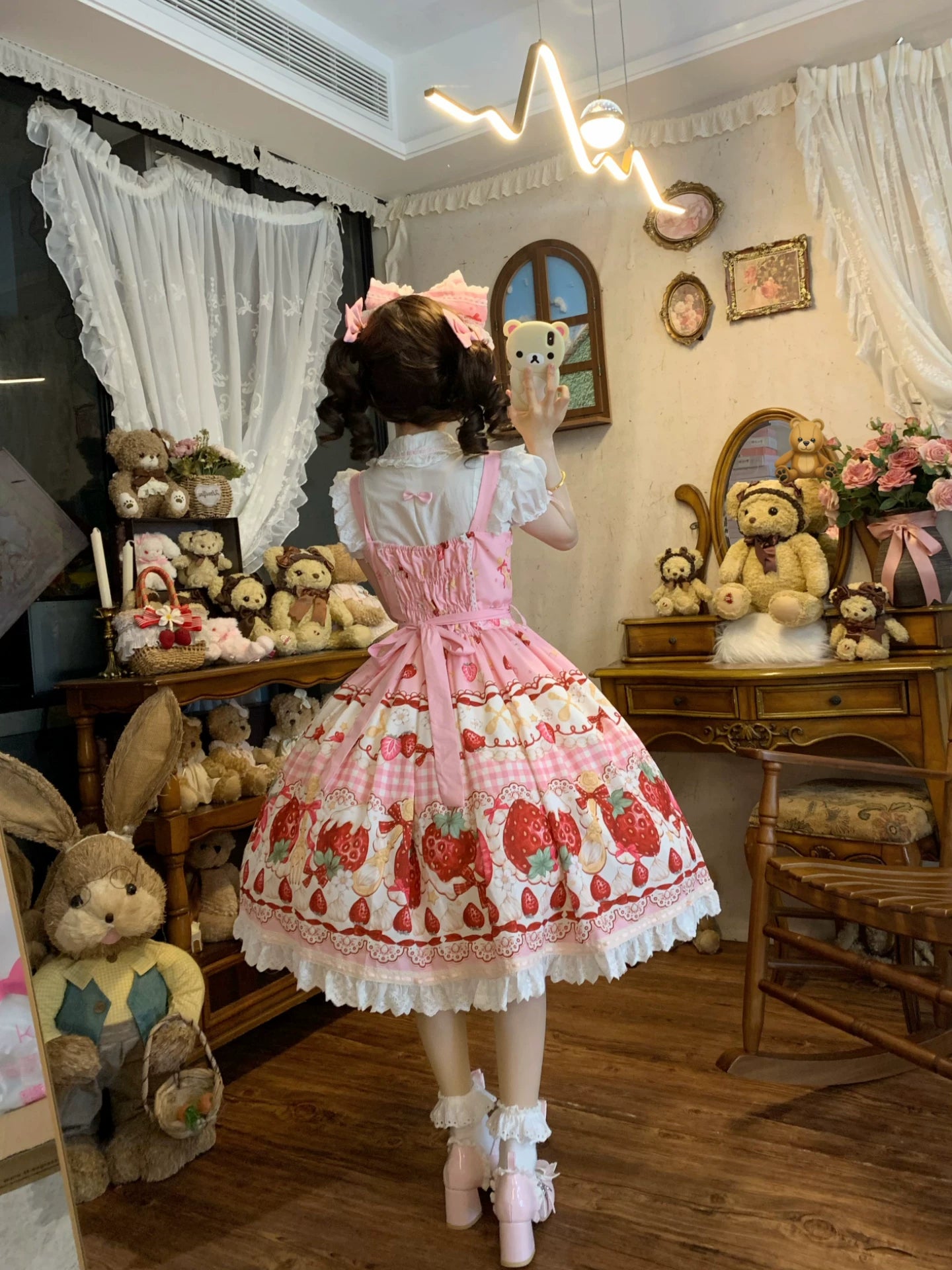 Plaid Strawberry Jam - Sweet Lolita Strawberry Printed JSK Dress 45545:852999